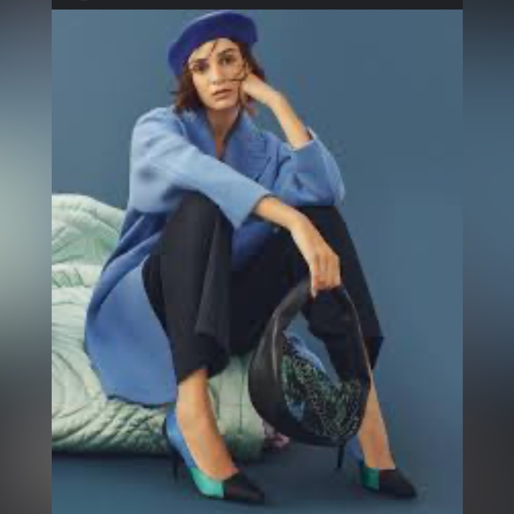 Maryley story print coat blue XS/S new
